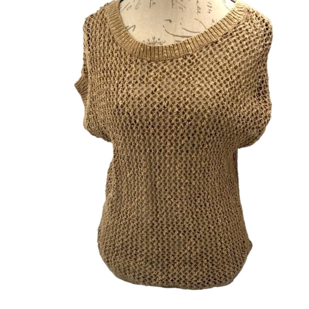 Ann Taylor Scoop Neck Tan Sweater Size S